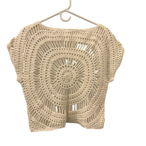 Trina Turk Coverup Crop Top Swim Knit Beach Vacation Size Small See through - Picture 1 of 11